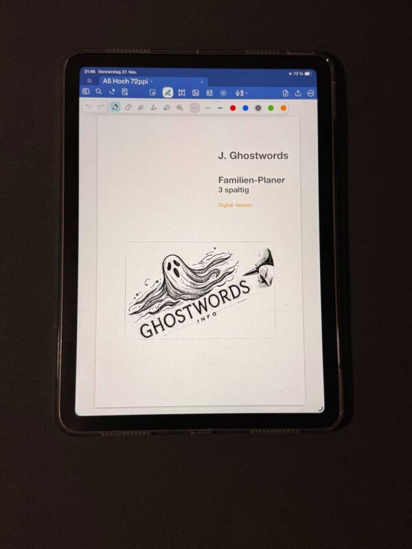 Familienplaner 2026 3 spaltig, Ghostwords