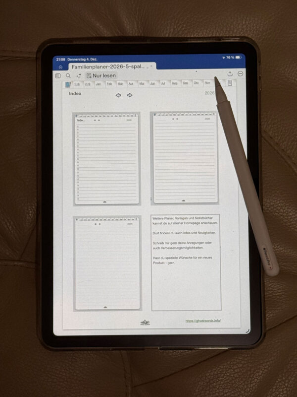 Cover Etsy Familienplaner 5 spaltig A4-web