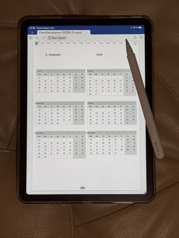 Cover Etsy Familienplaner 5 spaltig A4-web